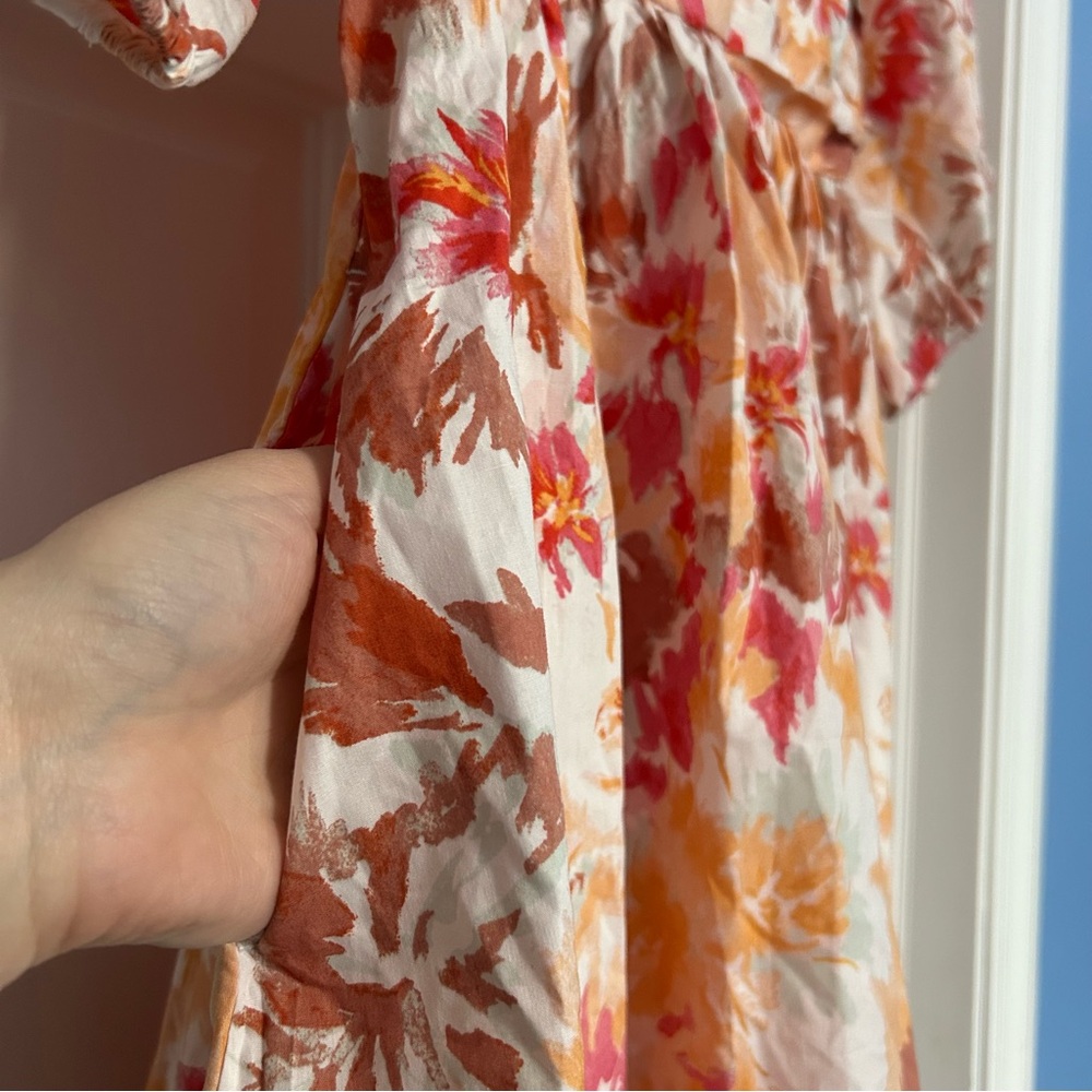 NWT Abercrombie & Fitch medium tall Emerson Poplin floral puff sleeve mini dress - Picture 7 of 9